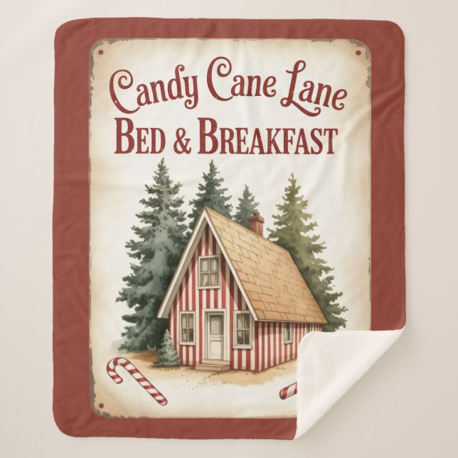 Candy Cane Lane Bed & Breakfast couverture Sherpa  (Devant)