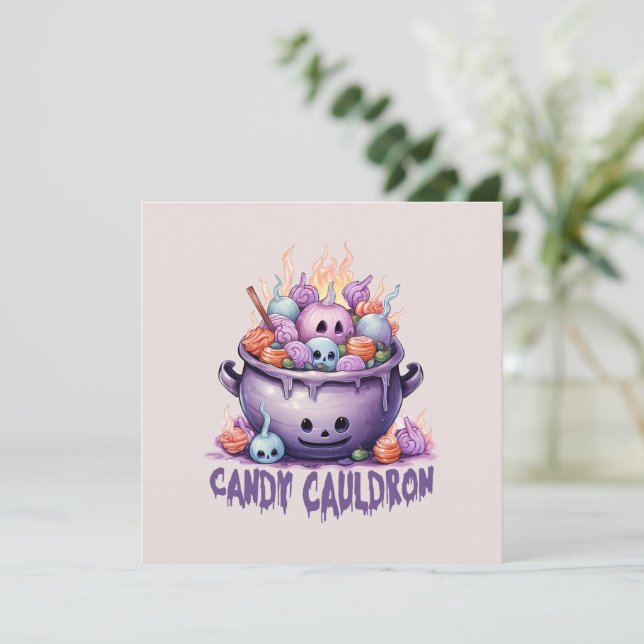 Candy Cauldron - Pastel Purple Halloween Traitemen (Debout devant)