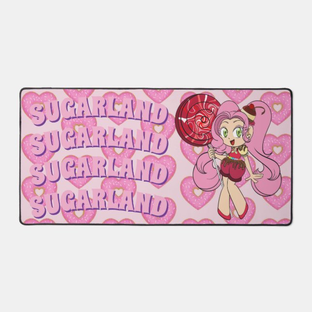 Candy Chibi with Heart-Shaped Dounts Desk Mat (Recto)