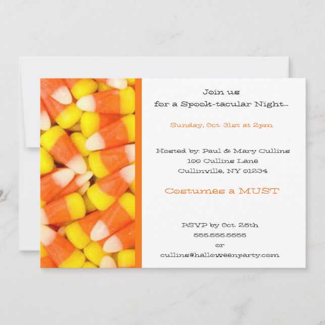 Candy Corn Halloween fêtes Invitations (Devant)