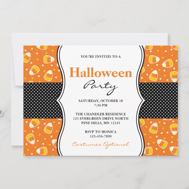 Candy Corn Halloween fêtes Invitations (Devant)