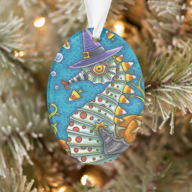 CANDY CORN SEAHORSE WITCH, SOUS LA MER HALLOWEEN (Arbre)