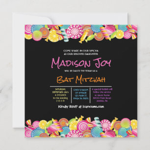 CANDY COUTURE Bat mitzvah rose Invitation
