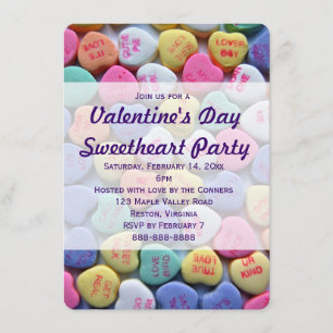 Candy Hearts Invitations à la Saint-Valentin