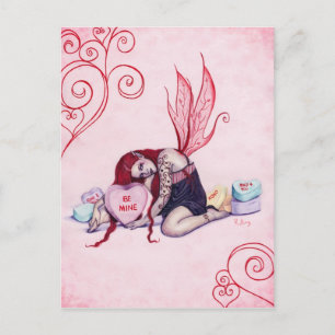 Candy Hearts Valentine's Day Fairy Carte postale
