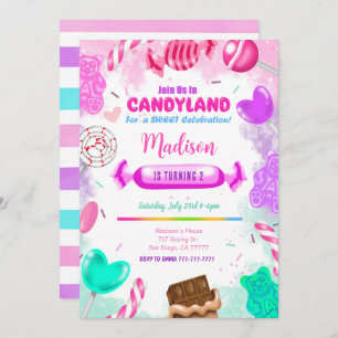 Candy land Anniversaire Invitation