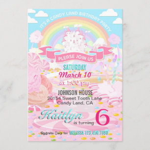 Candy Land Invitations d'anniversaire