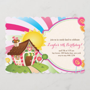 Candy land Sweet Shop Invitations d'anniversaire
