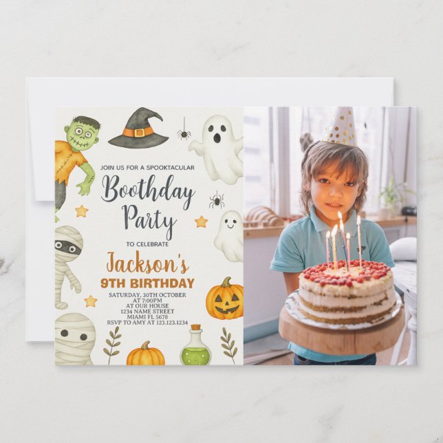 Candy Party Enfants Halloween Invitation anniversa (Devant)