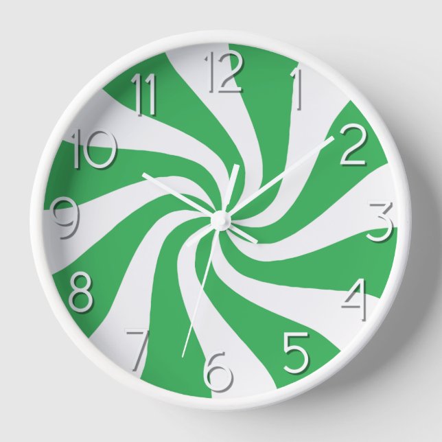 Candy Peppermenthe serrl vert et blanc horloge (Recto)