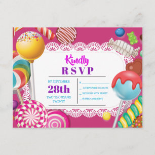 CANDY STORE Invitation Bat mitzvah RSVP