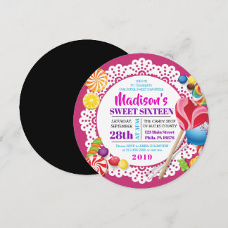 CANDY STORE Sweet sixteen 16 Invitation