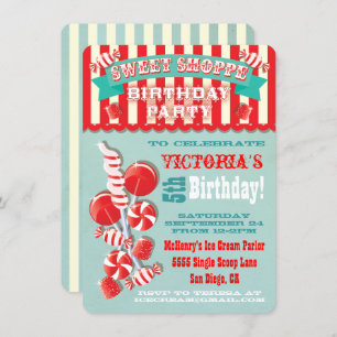 Candy Sweet Shoppe Anniversaire Fête Invitation