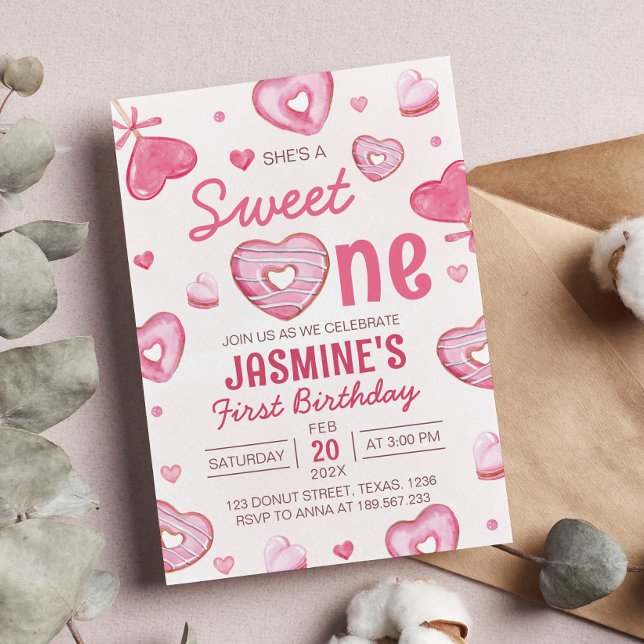 Candy Sweet Un 1er anniversaire Invitation (Créateur téléchargé)