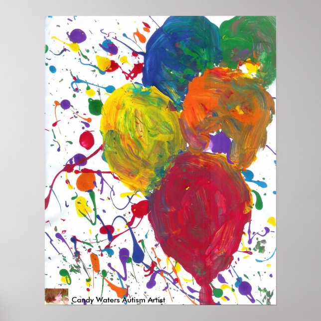 Candy Waters Autisme Artiste Peinture Poster (Devant)