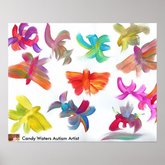 Candy Waters Autisme Artiste Peinture Poster (Devant)