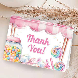 Candyland Baby shower plié Merci Cartes