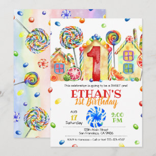 Candyland Candy Invitation pour Candy Thème -1ème