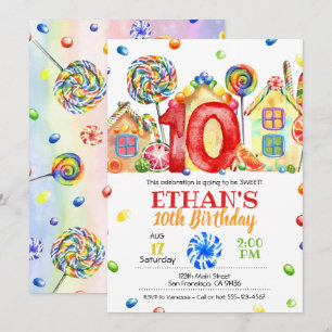 Candyland Candy Invitation pour le thème de bonbon