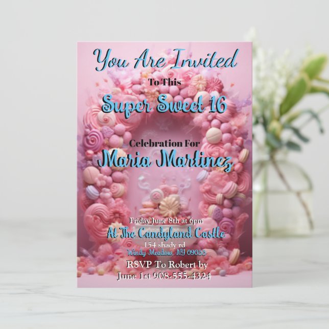Candyland Super Sweet 16 Invitations (Debout devant)