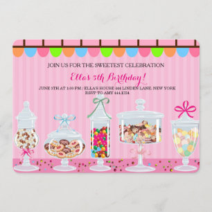 Candyland Sweet Shoppe Invitations d'anniversaire