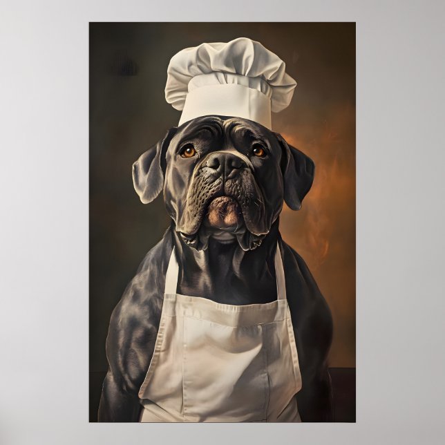 Cane Corso en chapeau de chef affiche, affiche pou (Devant)