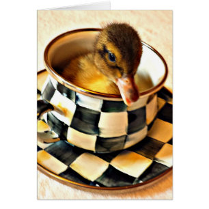 Caneton adorable dans la tasse de thé
