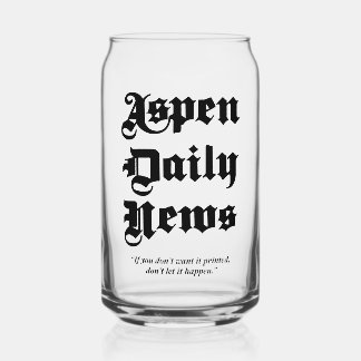 Canette Aspen Daily News 16 oz. Verre à canne imprimé