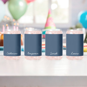 Canette Bleu Grave Classique Minimaliste Nom Can Verre