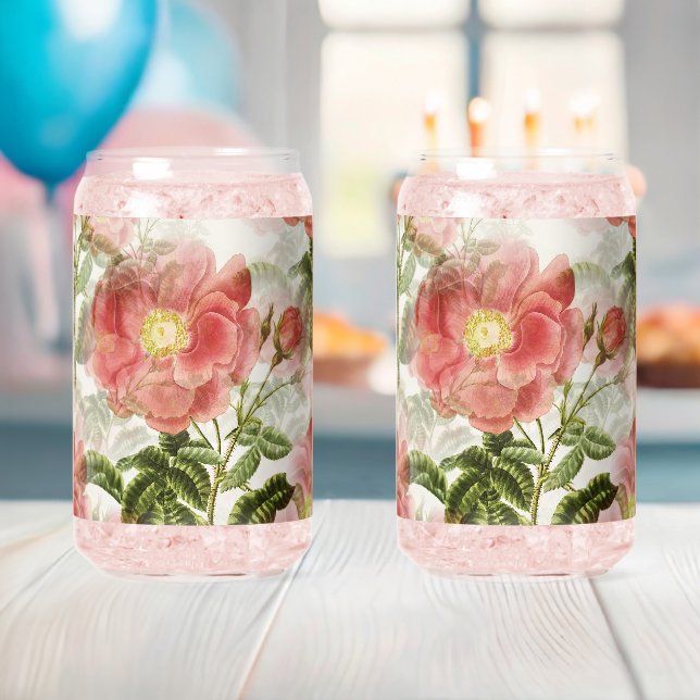 Canette Boissons Embellisées roses Ensemble de verre (Insitu (Baby Shower))