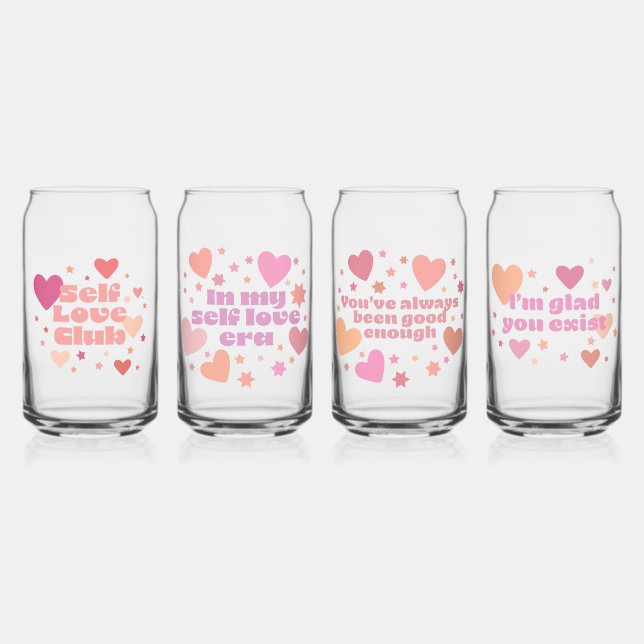 Canette Boîtes en verre Self Love Set de 4 (Recto)