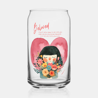Canette Cadeau chrétien en verre avec verset biblique enco