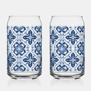 Canette Carreaux bleus Bières méditerranéennes en verre