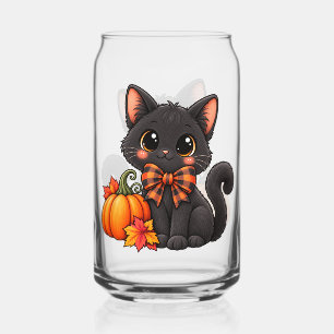 Canette Chat noir mignon verre Halloween