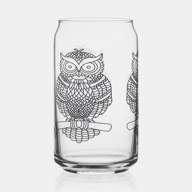 Canette Chouette - Verre transparent (Recto)