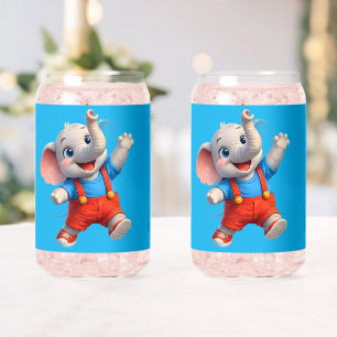 Canette Concept de verre bleu joyeux