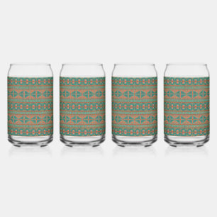 Canette Couleurs géométriques en verre cuivre Teal du Sud-