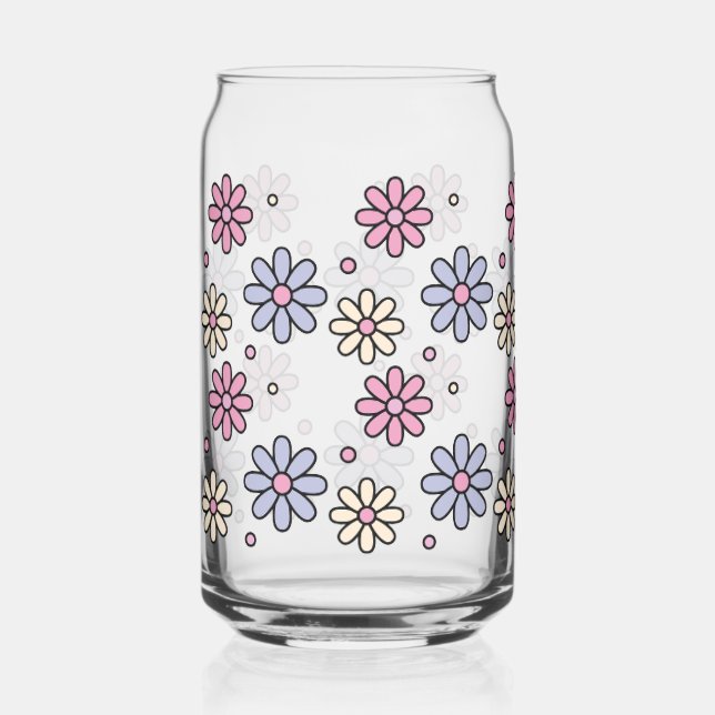 Canette Coupe de verre - Design de fleurs (Recto)