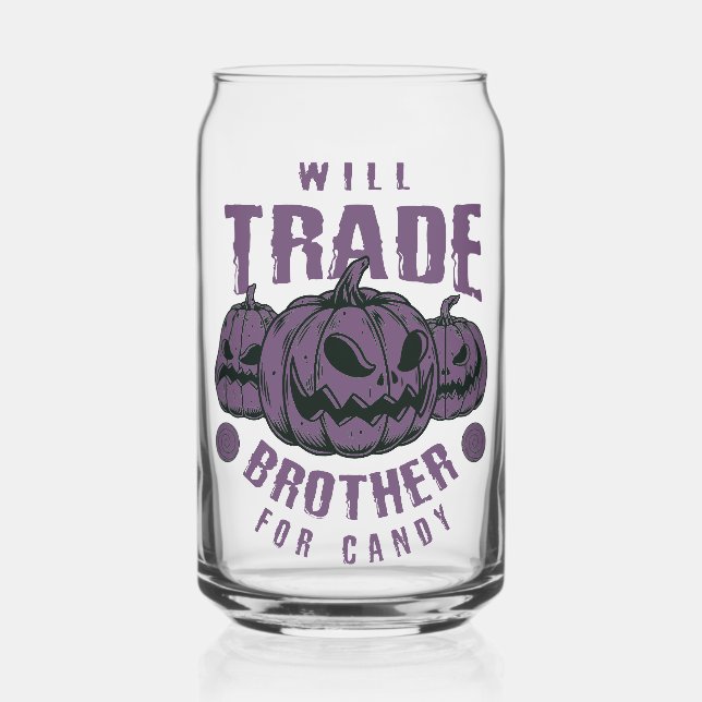 Canette Drôle Verre Citrouille Halloween (Recto)
