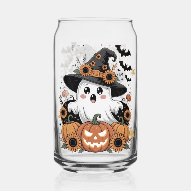 Canette Élément de verre Halloween mignon et effrayant (Recto)