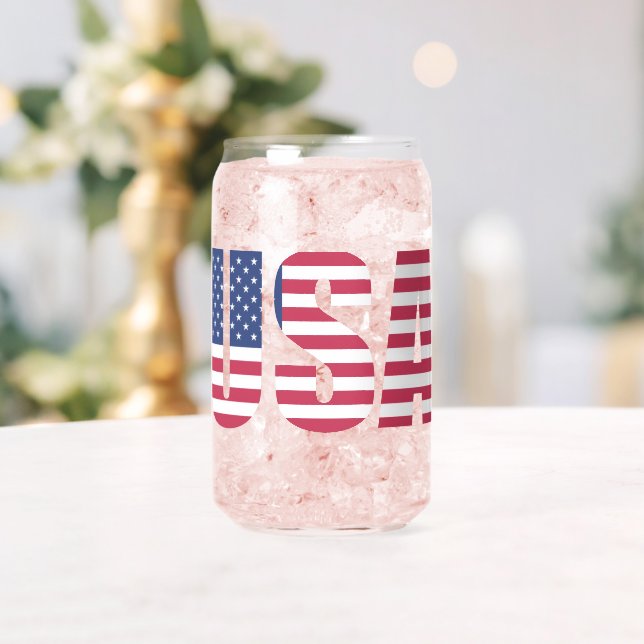 Canette en verre du drapeau américain - Café glacé (Insitu (Mariage))