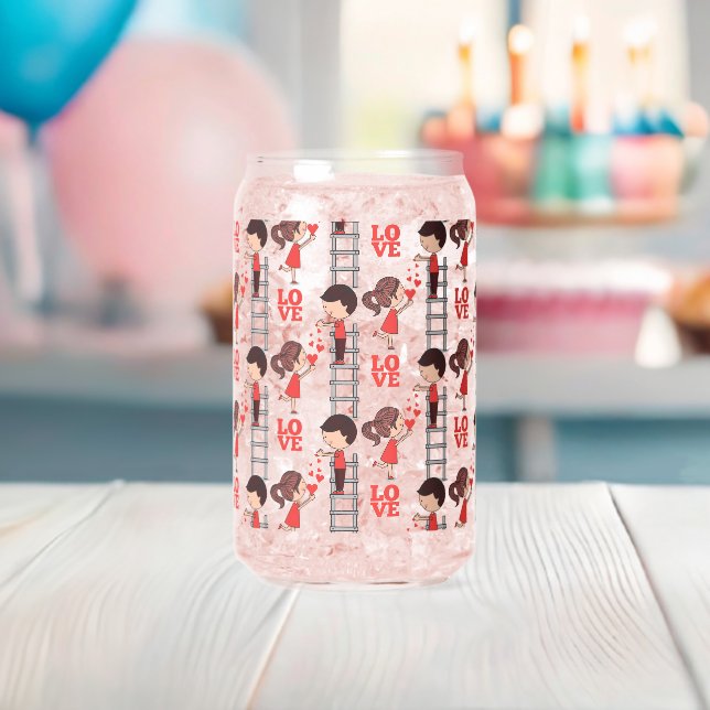 Canette Ensemble de verre Cute Couple Amour  (Insitu (Baby Shower))