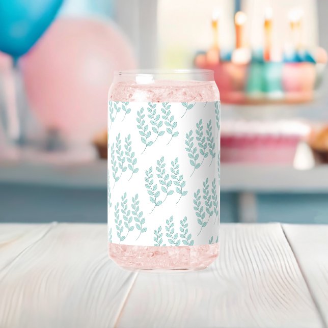 Canette Ensemble de verre Cute Green Leaves  (Insitu (Baby Shower))