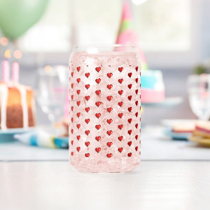 Canette Ensemble de verre Love Red Hearts 