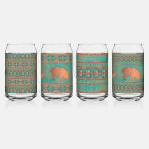 Canette Ensemble de verre Pécaris du Sud-Ouest & motif géo