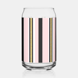 Canette Ensemble de verre Pink & White Gold Black Stripe