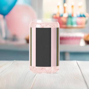 Canette Ensemble de verre Pink & White Gold Black Stripe