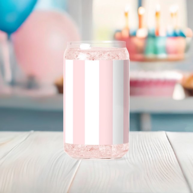 Canette Ensemble de verre Pink & White Stripe (Insitu (Baby Shower))