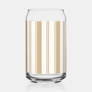 Canette Ensemble de verrerie Rayure beige et blanc Verre à