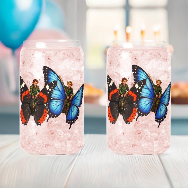 Canette Fée cavalière papillon enchanté verre (Insitu (Baby Shower))